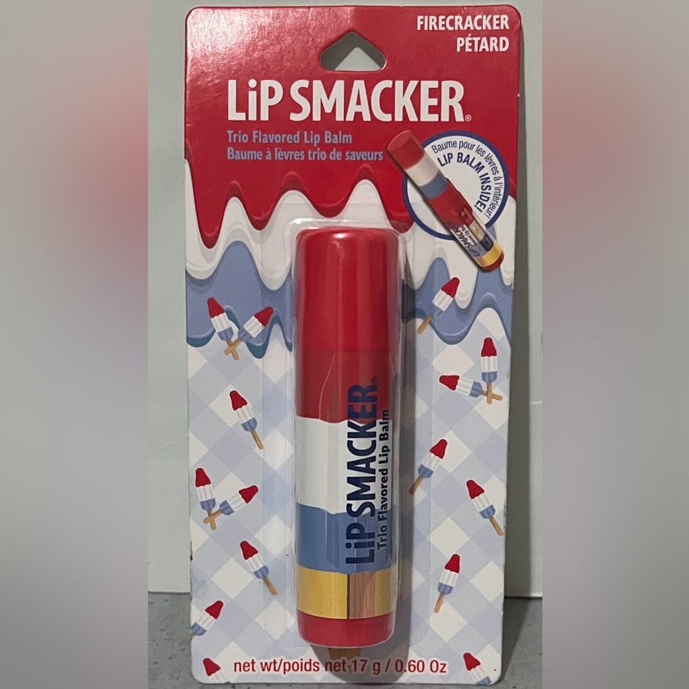 NEW Lip Smacker Trio Flavored Lip Balm FIRECRACKER Biggy Ice Pop‎ JUMBO 3x Size